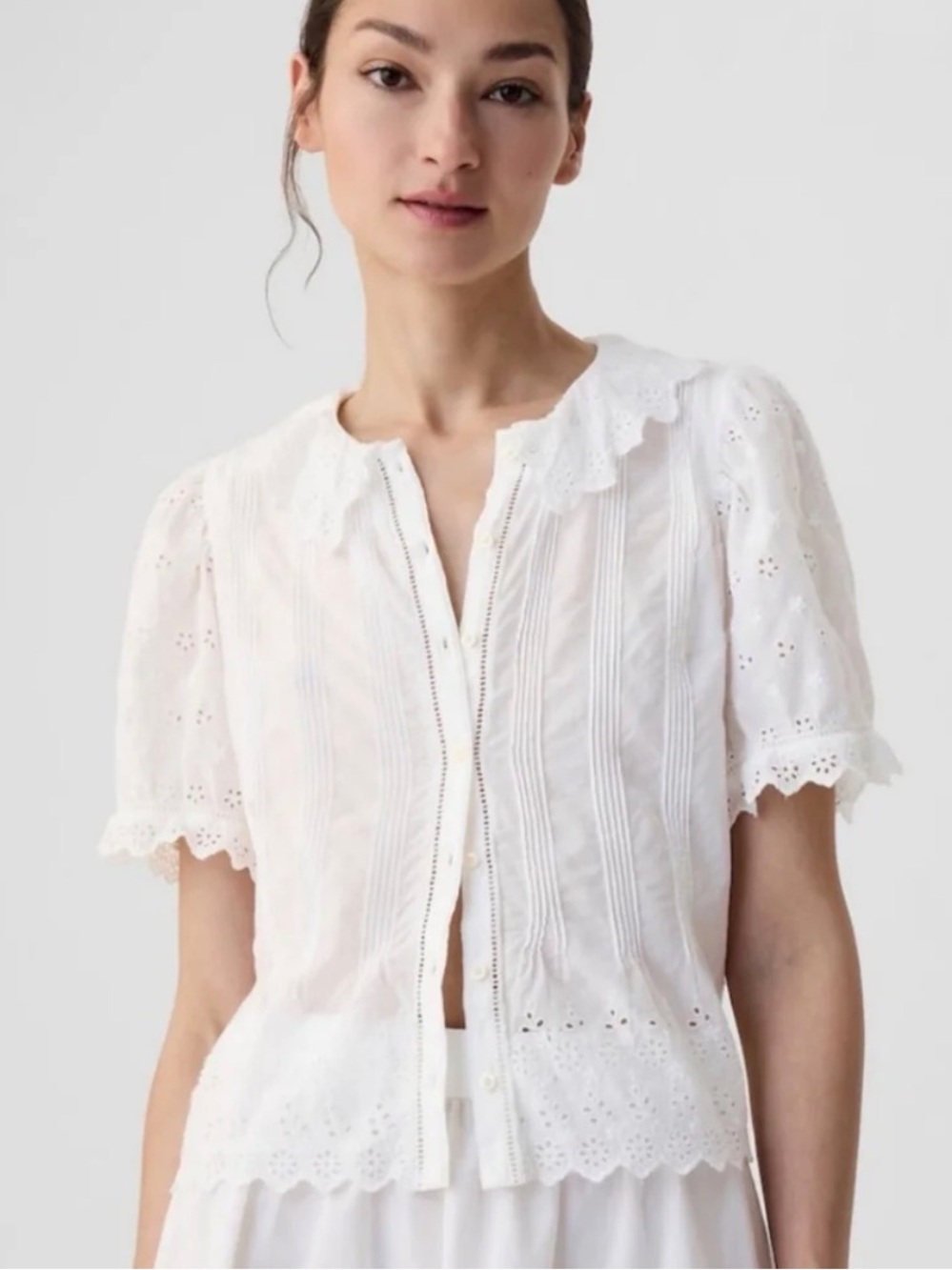 Gap x Doen Cropped Eyelet Shirt
